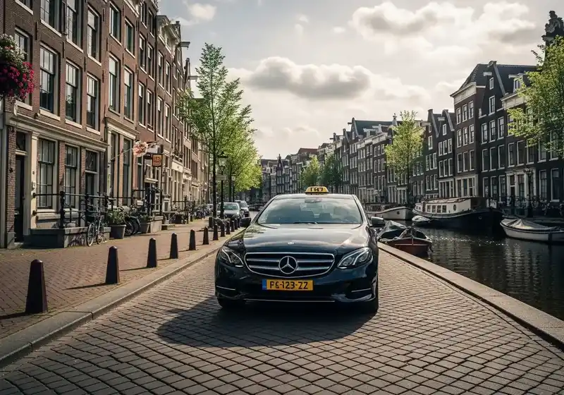 Taxi in Amsterdam city centre